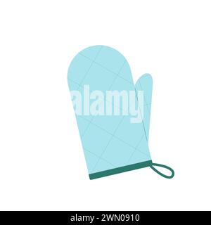 Oven glove mitt isolated on white background. Kitchen gloves for cooking. Vector flat illustration. Stock Vector