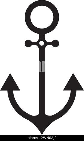 Anchor silhouette icon. Sea anchor. Vector. Stock Vector