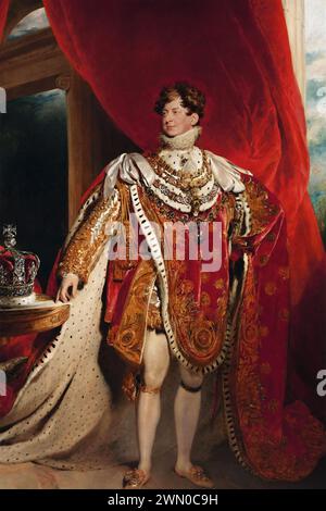 George IV. Coronation portrait of King George IV by Sir Thomas Lawrence, 1821 Stock Photo