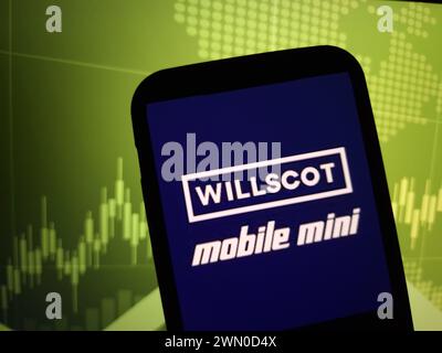 Konskie, Poland - February 24, 2024: WillScot company logo displayed on mobile phone Stock Photo