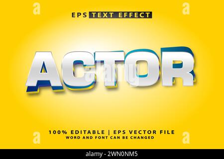 Actor 3d editable text effect vector Stock Vector