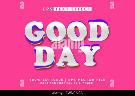 good day 3d editable text effect vector design Stock Vector