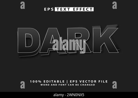 dark editable text effect Stock Vector