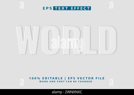 Emboss title background Editable text effect 3d text template Stock Vector