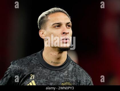 Nottingham, UK. 28th Feb, 2024. Antony of Manchester United during the The FA Cup match at the City Ground, Nottingham. Picture credit should read: Andrew Yates/Sportimage Credit: Sportimage Ltd/Alamy Live News Stock Photo