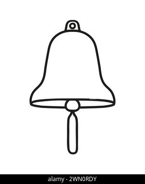 Navy ship bell, simple style maritime flat silhouette icon Stock Vector
