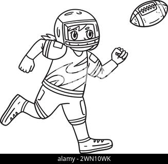 American Female Player Chasing Football Isolated  Stock Vector
