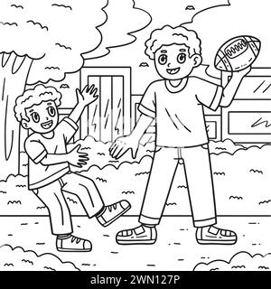 american-football-kids-playing-coloring-page-stock-vector-image-art