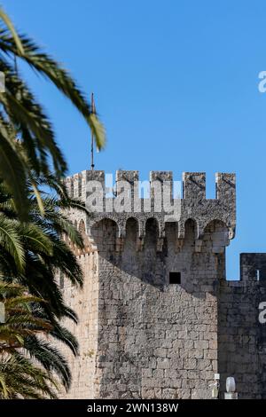 Tower of  Medieval Kamerlengo fortress of the 15th century. Trogir, Dalmatia, Croatia. Stock Photo