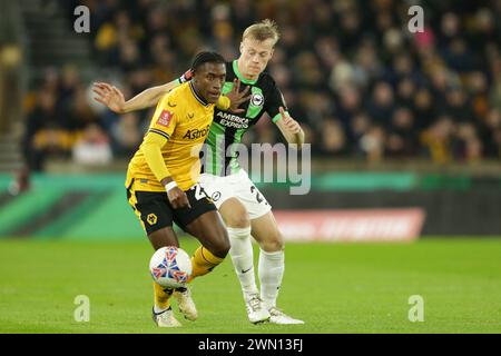 during the FA Cup Fifth Round match between Wolverhampton Wanderers and Brighton and Hove Albion at Molineux, Wolverhampton on Wednesday 28th February 2024. (Photo: Gustavo Pantano | MI News) Credit: MI News & Sport /Alamy Live News Stock Photo