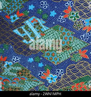Traditional Japanese patterns representing festivity Stock Photo