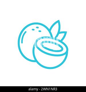 Coconut. From blue icon set. Stock Vector