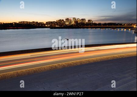 Arlington and the Watergate Steps at Dusk Stock Photo
