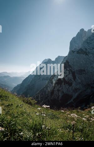 Beautiful view from the mountains of the Alps in Austria Stock Photo