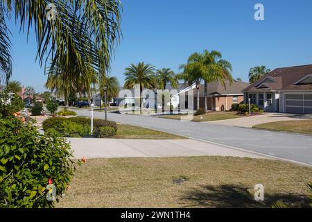 USA Florida The Villages homes in a neighborhood community senior