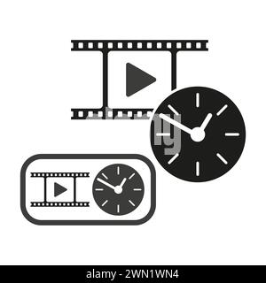 Movie Reference Clock Film countdown illustration vector concept. waiting for the movie ...