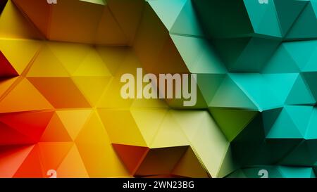3d render, Abstract futuristic polygonal pattern background, Modern wall Stock Photo