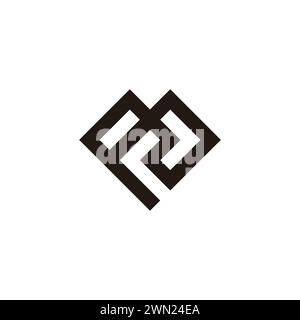 letter pm abstract arrow geometric logo vector Stock Vector