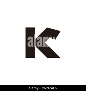 letter kr simple linked geometric logo vector Stock Vector