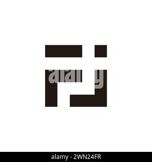 letter fj stripes squares geometric logo vector Stock Vector