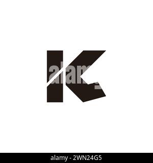letter kl simple slice geometric logo vector Stock Vector