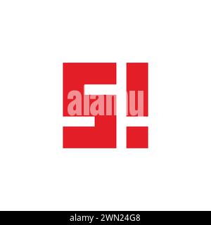 letter s red exclamation geometric logo vector Stock Vector
