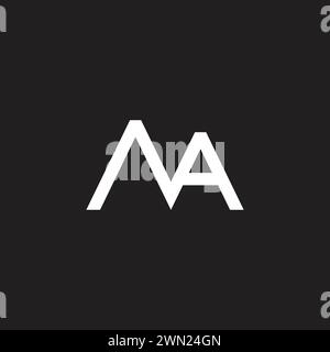 letter ma simple linked line logo vector Stock Vector