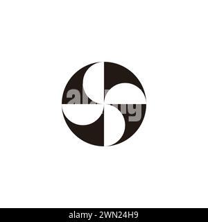 simple circle geometric turbine fan symbol vector Stock Vector