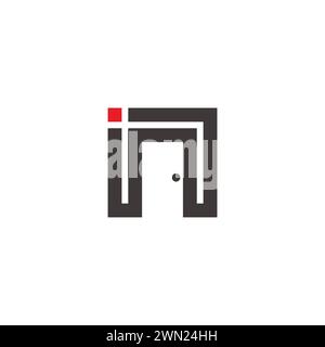 letter in door hotel simple geometric line logo vector Stock Vector