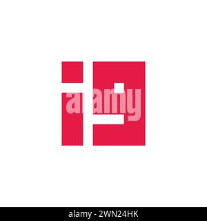 letter ig stripes square geometric logo vector Stock Vector