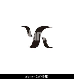 letter yh simple lowercase logo vector Stock Vector