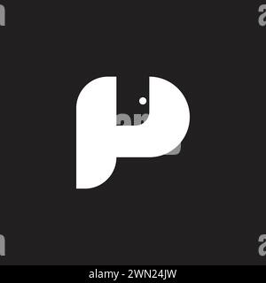 letter py simple geometric logo vector Stock Vector