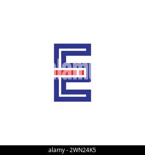 letter ie stripes geometric line logo vector Stock Vector