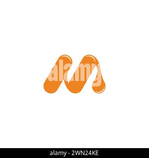 letter n m liquid honey logo vector Stock Vector