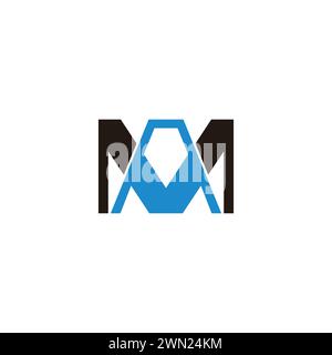 letter am simple colorful geometric logo vector Stock Vector