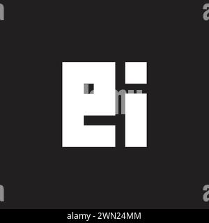 letter ei stripes square lowercase logo vector Stock Vector