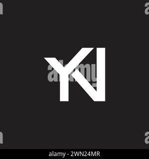letter yn linked geometric line simple logo vector Stock Vector