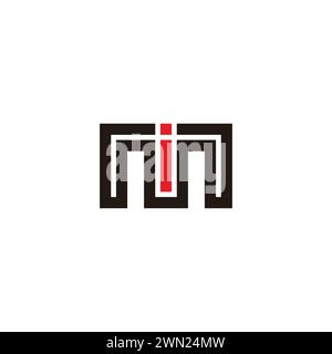letter im stripes geometric line logo vector Stock Vector