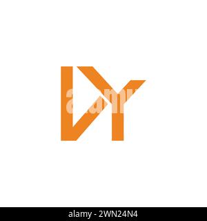 letter vy linked geometric line simple logo vector Stock Vector
