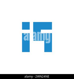 letter iq simple geometric logo vector Stock Vector