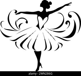 Ballerina silhouette on a white background. Ballerina. Vector ...