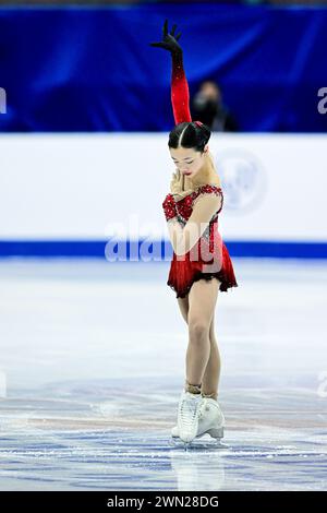 Sherry ZHANG (USA), during Junior Women Short Program, at the ISU World Junior Figure Skating Championships 2024, at Taipei Arena, on February 28, 2024 in Taipei City, Taiwan. Credit: Raniero Corbelletti/AFLO/Alamy Live News Stock Photo