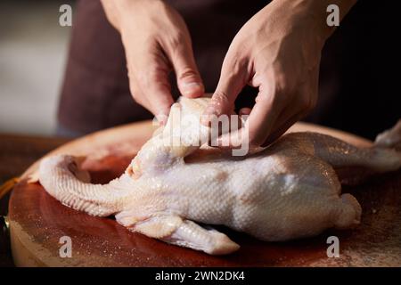 Cook making dishes in the kitchen Stock Photo