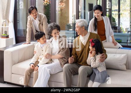 Spending Time with Family on Chinese New Year Stock Photo