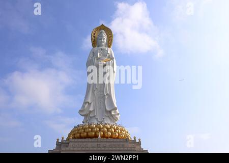 Statue of the goddess Guanyin on the territory of Nanshan buddhist culture park on Hainan island, China Stock Photo