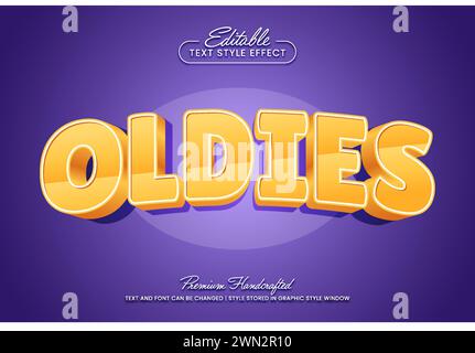 Oldies retro editable vector text effect graphic style template Stock Vector
