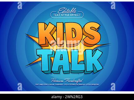 Kids talk editable vector text effect graphic style template Stock Vector