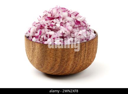 Purple onion slices isolated on white background Stock Photo