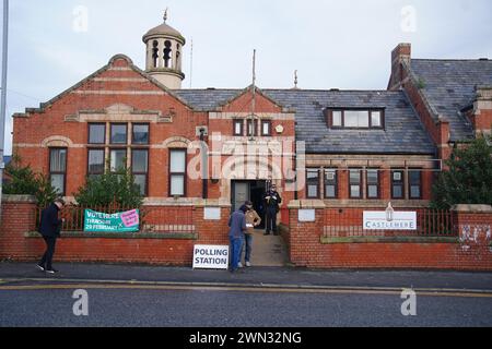 People at Castlemere Community Centre in Rochdale as voting begins in ...