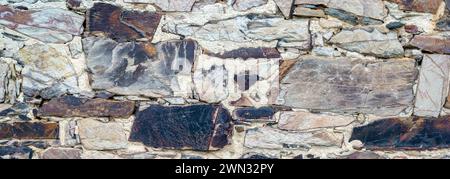 panorama stone wall background texture Stock Photo